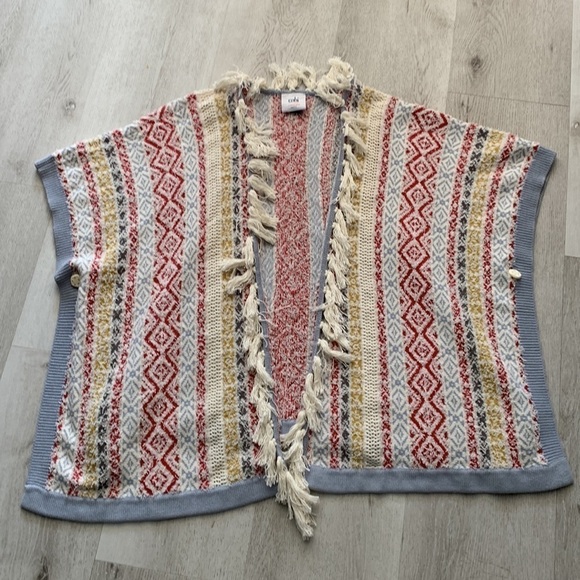 Cabi Cozy Cardigan Wrap bohemian multicolored festive fringe fall Lagenlook - Picture 8 of 14